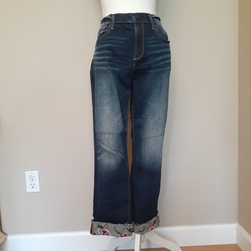 Driftwood Embroidered Cuff Jeans - Picture 2 of 13